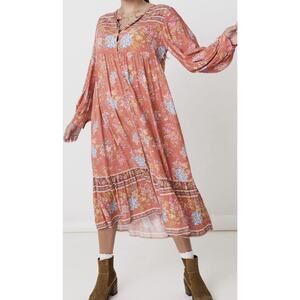 Spell Meadowland Boho Floral Midi Dress Size S